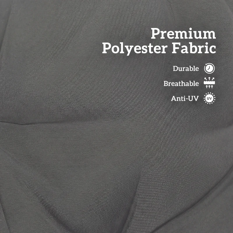 Outsunny Garden Bench Cushion, 2 Seater Swing Chair Cushion, Seat Pad with Ties for Indoor and Outdoor Use, 110 x 120 cm, Black