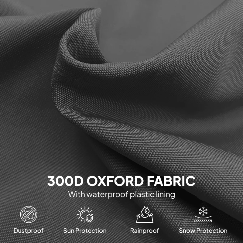 Outsunny Parasol Cover, 600D Oxford Cantilever Umbrella Cover Fit for 2-4m Parasol, Banana Umbrella Protector with Zipper for Outdoor Garden, Patio, Black