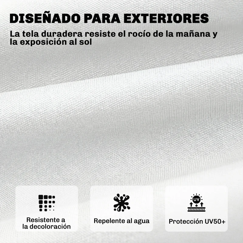 Outsunny Cojín para Banco Exterior con Correas de Sujeción Protección UV50+ Rebote Lento Interior Exterior 198x65x13 cm Crema