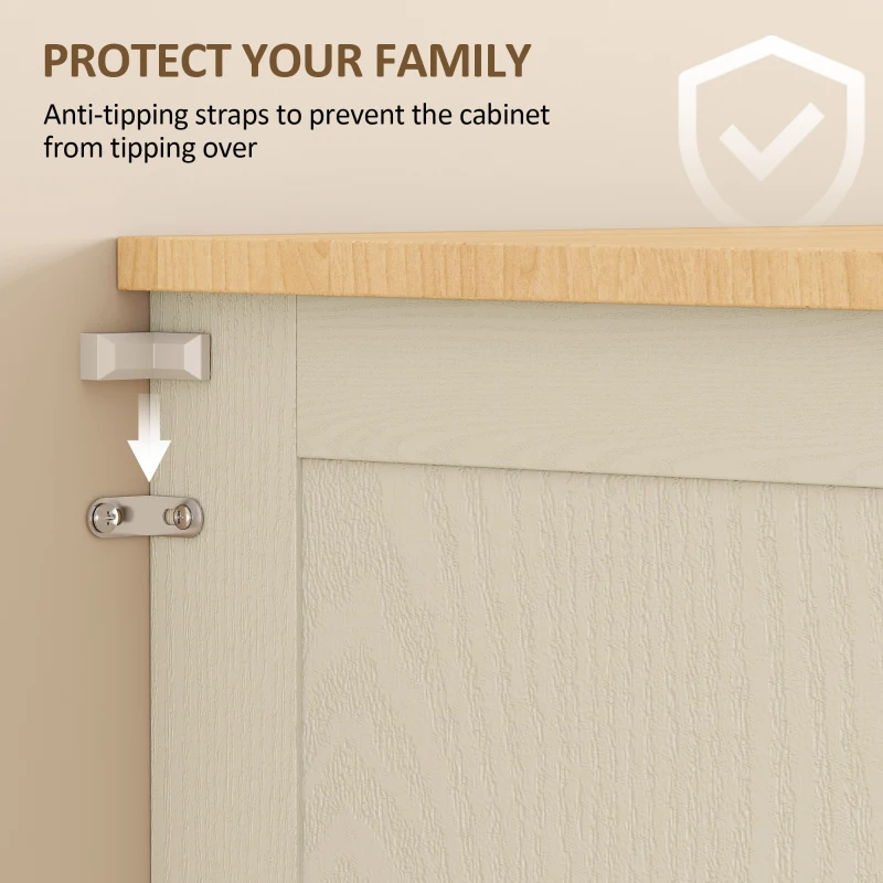 HOMCOM Freistehender Küchenschrank, 5-stufiger Vorratsschrank mit verstellbaren Regalböden und Schublade für Wohnzimmer, Esszimmer