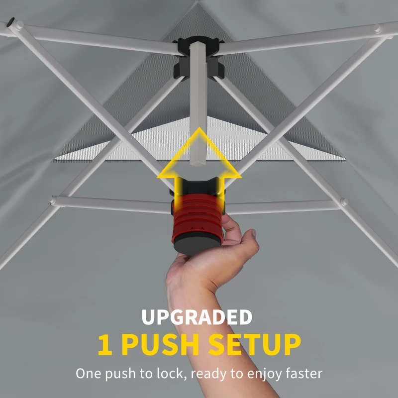 Outsunny 3 x 3 m Pop Up Gazebo with Wheels, UPF50+ One-Touch Outdoor Garden Party Tent Marquee Wedding Awning Canopy, Dark Blue