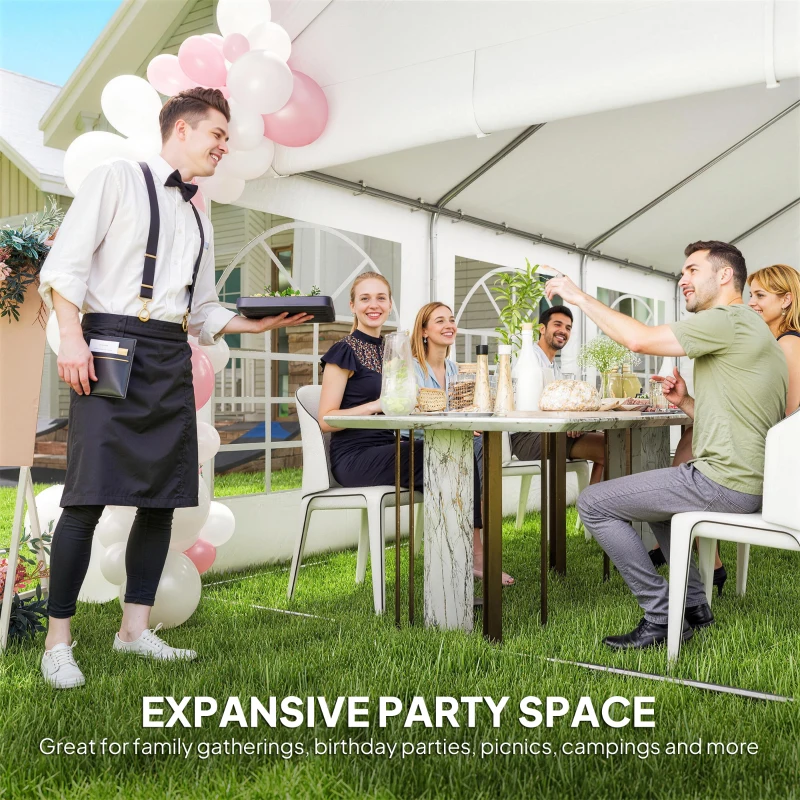 Outsunny 6 x 4 m Party Tent, Heavy Duty Gazebo Canopy with Windows, Outdoor Party Wedding Tent with 4 Removable Sidewalls