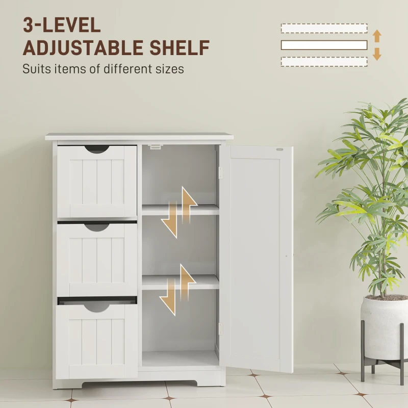 Szafka łazienkowa z 3 szufladami i regulowanym regałem