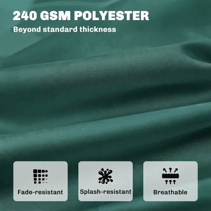 Outsunny 3 Seater Bench Cushion, Garden Chair Cushion with Back and Ties for Indoor and Outdoor Use, 98 x 150 cm, Green