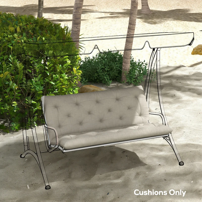 Outsunny Garden Bench Cushion, 2 Seater Swing Chair Cushion, Seat Pad with Ties for Indoor and Outdoor Use, 110 x 120 cm