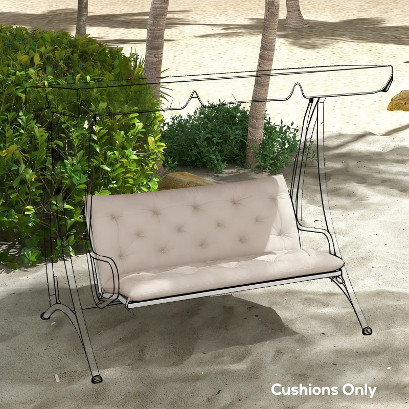 Outsunny Garden Bench Cushion, 2 Seater Swing Chair Cushion, Seat Pad with Ties for Indoor and Outdoor Use, 110 x 120 cm
