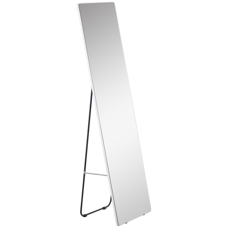 HOMCOM Lustro stojące, lustro ścienna w całości, stop aluminium, 45 cm x 37 cm x 158,5 cm, srebrny