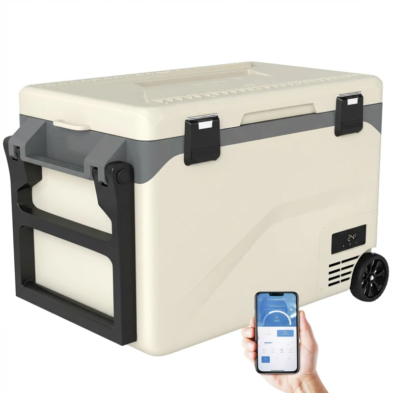 Outsunny 42.5L Compressor Car Fridge Freezer, Camping Refrigerator with App Control, 20℃-20℃