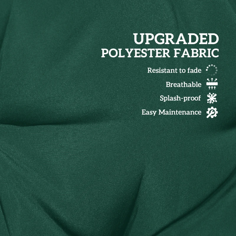 Outsunny Outdoor Seat Cushions Back Cushion with 2 Pillows, Water Repellent Seat Pads for 3-Seater Chair, Green