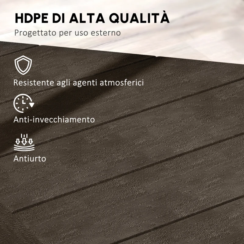 Outsunny Set di 4 Pesi Zavorra Quadrati per Ombrelloni con Base a Croce, da Riempire d'Acqua o di Sabbia fino a 60/80 kg, Marrone