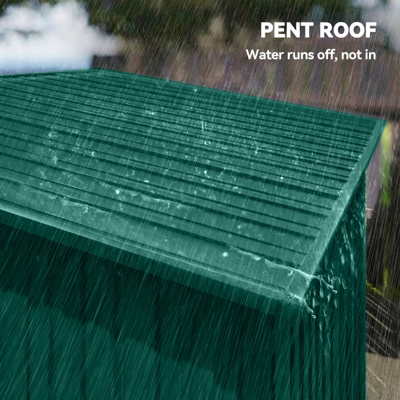 Outsunny 5 x 3.5ft Metal Garden Storage Shed with Effortless Assembly and 2 Pairs of Gloves, Waterproof Outdoor Shed, Green