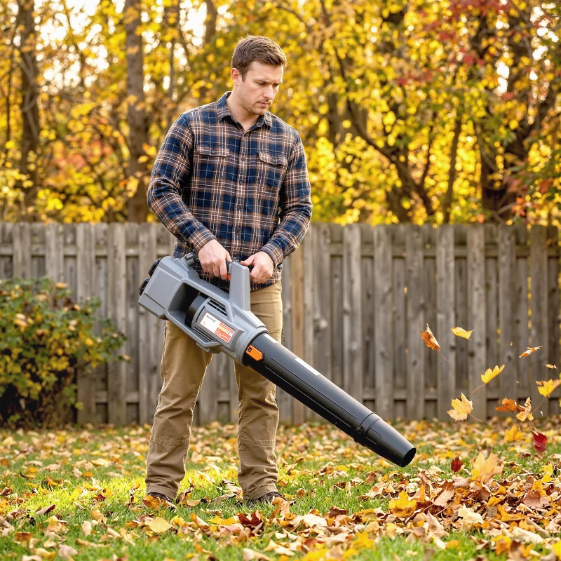 Outsunny Leaf Blower Cordless with 2 x 4000mAh Batteries & Charger, 36V Lightweight Garden Blower with 1000W Brushless Motor