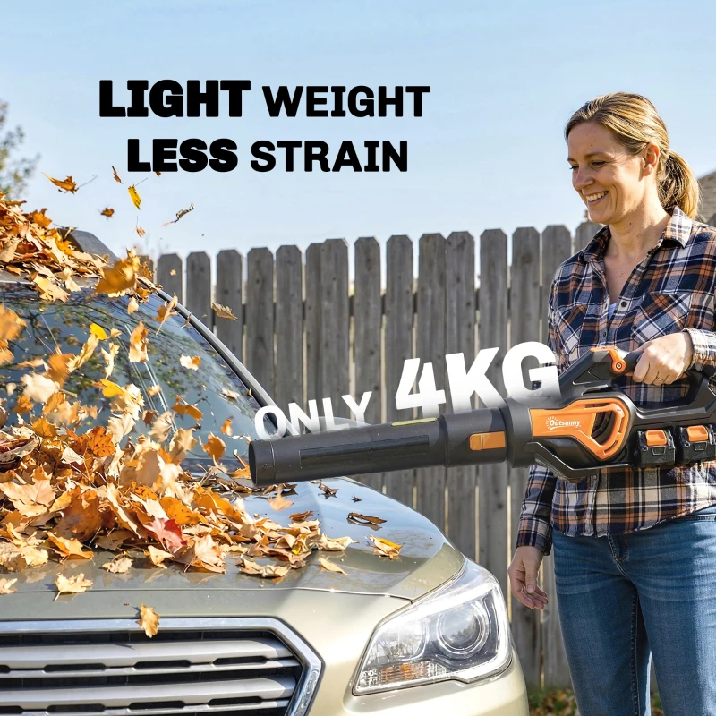 Outsunny laubgebläse kleiner outdoor sauger klein garten staubsauger akku-laubsauger elektrisch bläser akkulaubbläser laubpüster gartenföhn laubföhn akkubläser püsterich