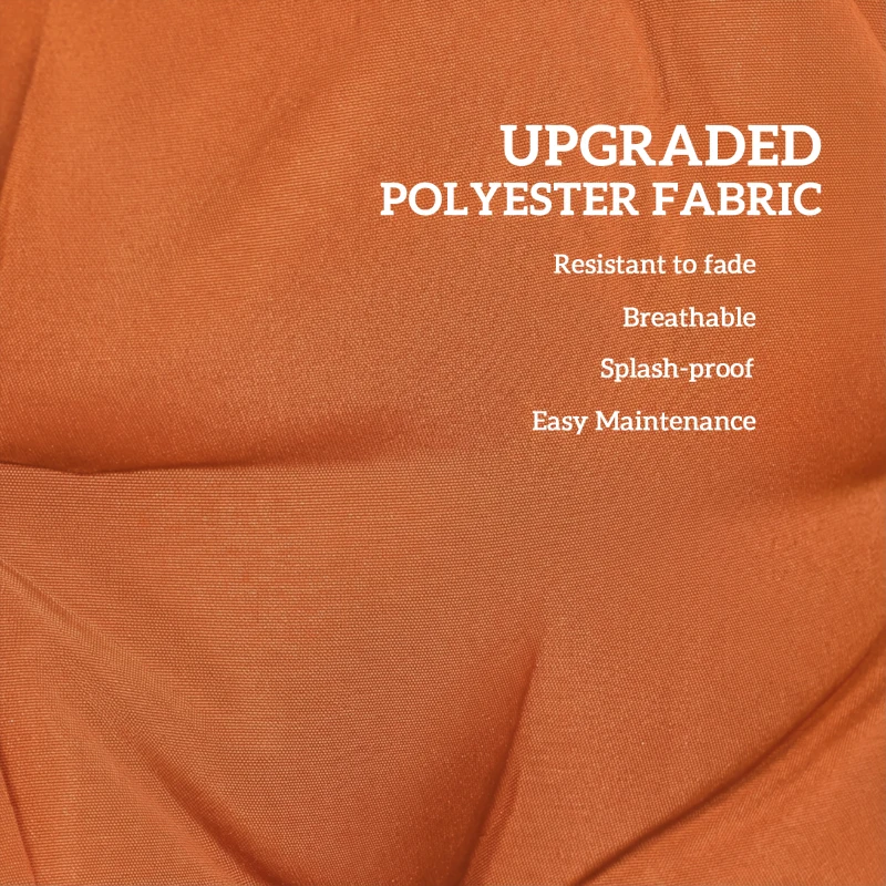 Outsunny Outdoor Seat Cushions Back Cushion with 2 Pillows, Water Repellent Seat Pads for 3-Seater Chair, Orange