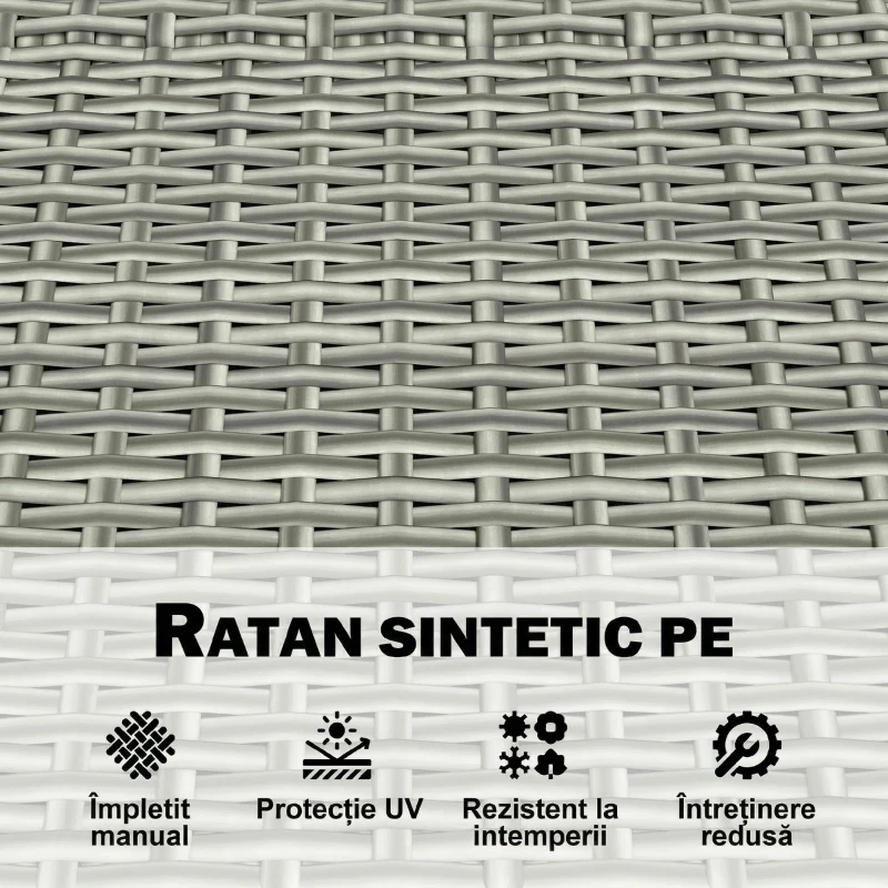 Outsunny bancă ladă poliratan împletit