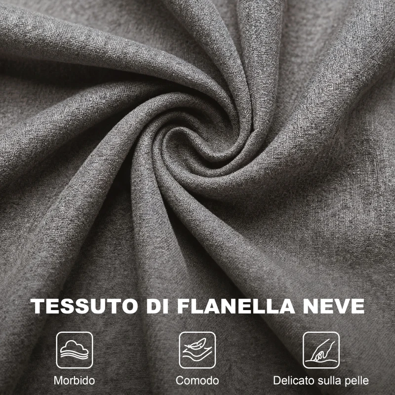 HOMCOM Poltrona da Salotto Stile Francese con Gambe in Legno e Cuscini Sfoderabili, 74x86x102 cm, Grigio