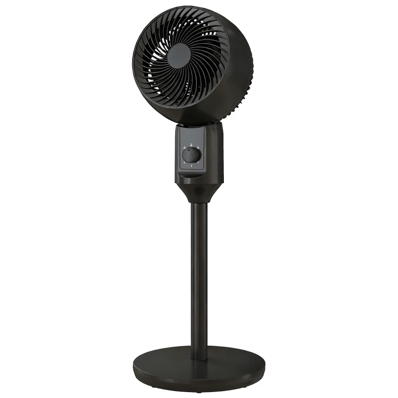 HOMCOM Air Circulator Fan Pedestal Cooling Fan with 3 Speed and Carry Handle, 9 Inch, Black