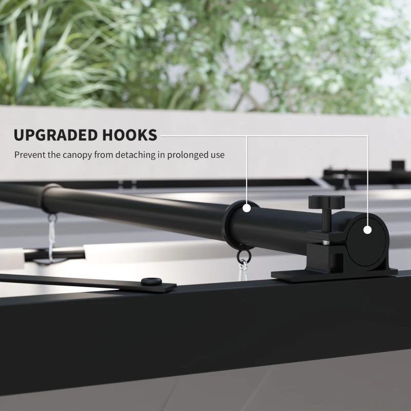 Outsunny 3 x 3(m) Metal Pergola with Retractable Roof and Magnetic Fixture, Outdoor Gazebo Garden Pergola Kit Sun Shade Canopy, UPF30+, 80mm Metal Column, Grey
