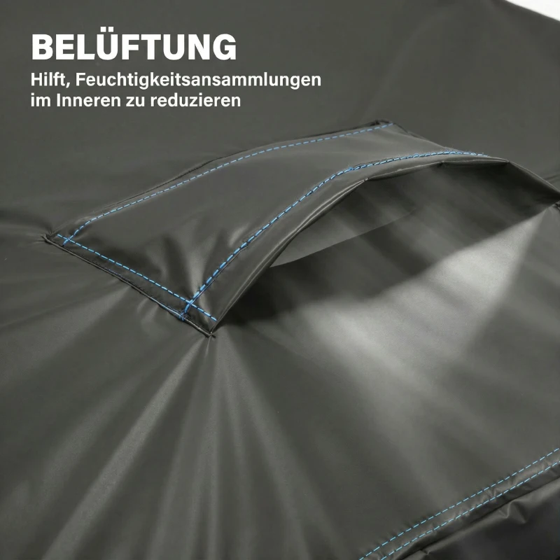Outsunny Beschermhoes voor tuinmeubelen - winterbestendig, waterdicht, winddicht, anti-UV, 420D Oxford-stof, 180x120x74cm, Zwart