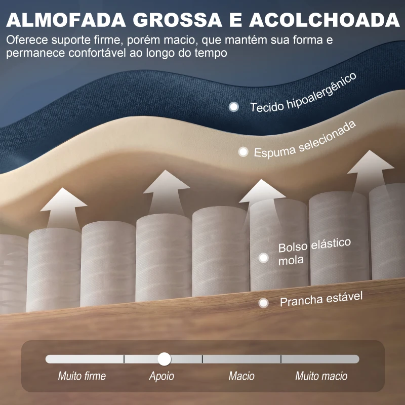 HOMCOM Poltrona de Sala de Estar Poltrona Moderna para Dormitório com Pés de Madeira Poltrona Individual 74x86x102 cm Azul