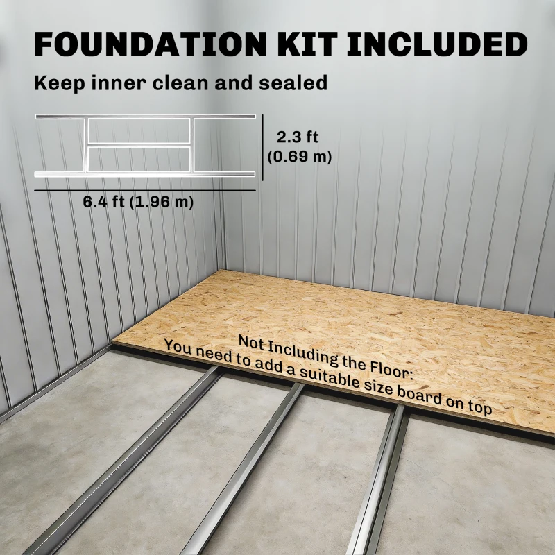 Outsunny Casetta Porta Utensili in Acciaio, Capanno da Giardino con Porte Scorrevoli, 213x130x185 cm, Bianco