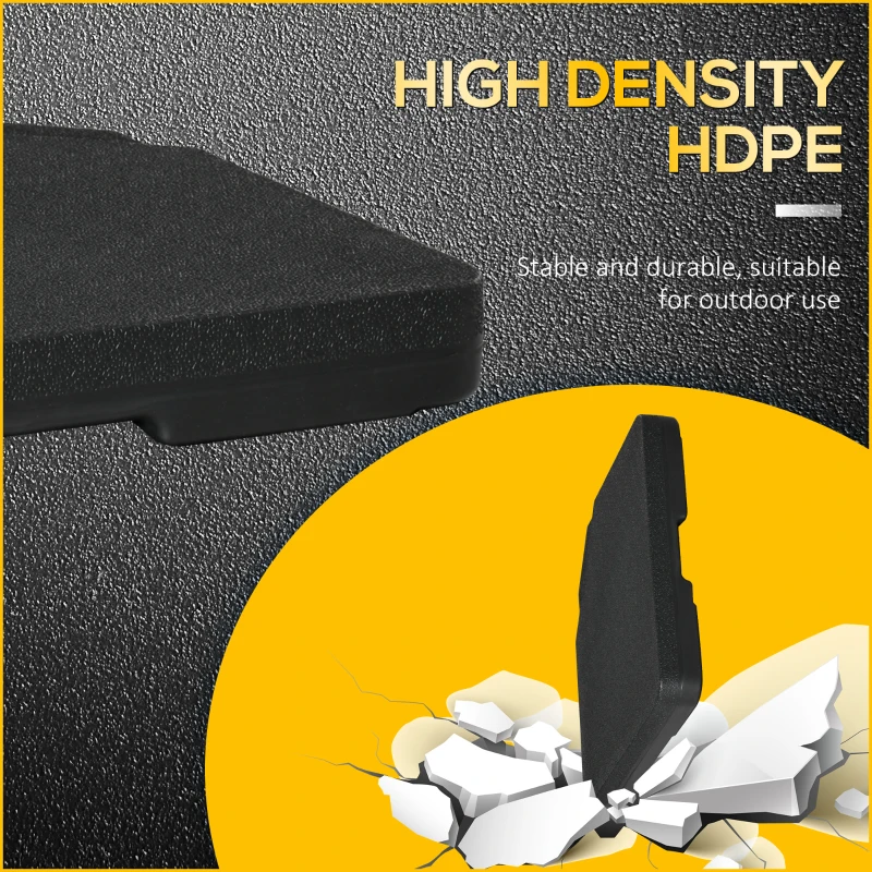 Outsunny Four-Piece Plastic Cantilever Parasol Base - Black