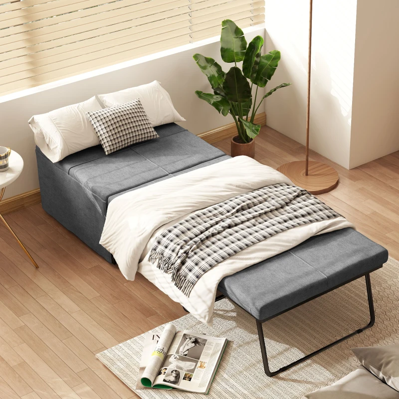 HOMCOM Klappbett, mit Matratze und Schutzabdeckung, 190 x 69 x 38,5 cm, Grau(m-2)