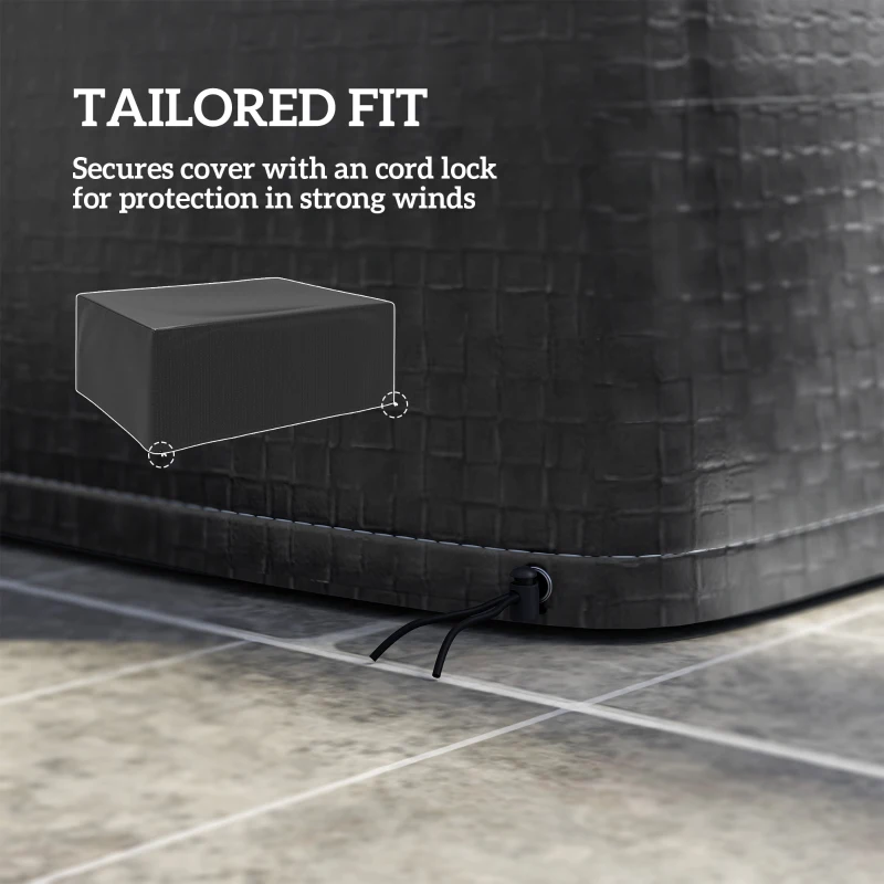 Outsunny Garden Furniture Cover, Waterproof Anti-UV Large Protective Patio Set Covers, 235 x 190 x 90cm, Black