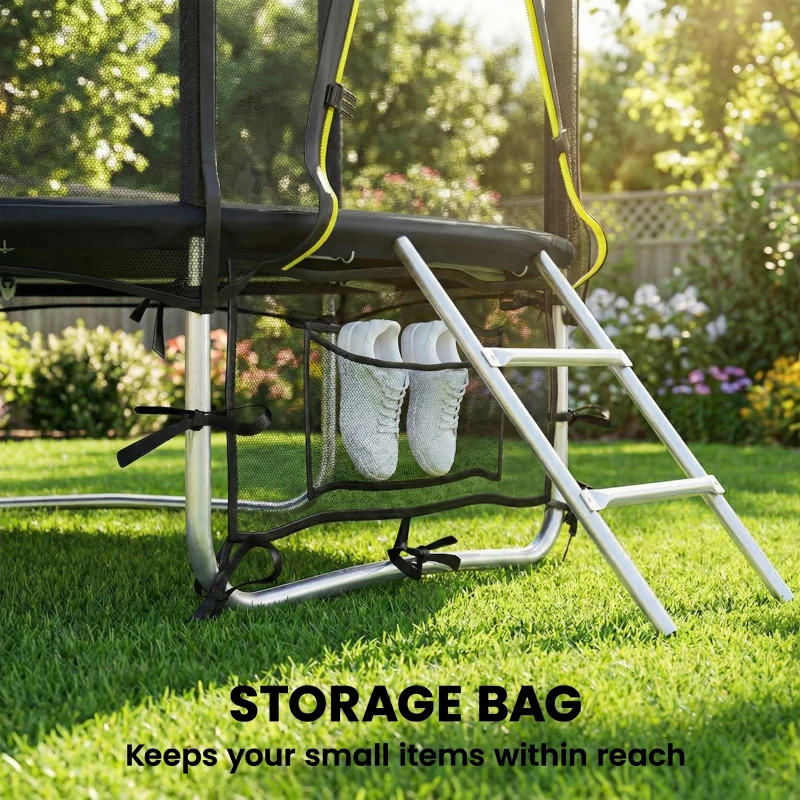 SPORTNOW Trampoline Extérieur Ø183 cm Trampoline pour Enfants +6 Ans Adultes avec Filet de Sécurité Échelle de 2 Marches Noir