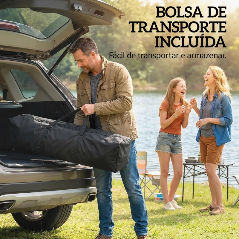 Outsunny Tenda Dobrável 2,4x2,4 m Pop-up UPF50+ Bloqueio Central Altura Ajustável Bolsa de Transporte Sacos de Areia Bege