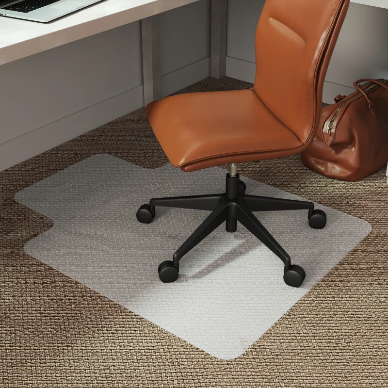 HOMCOM Office Chair Mat for Carpeted Floor, 90 x 120 cm Clear Computer Desk Chair Mat, BPA and Phthalate Free, Non-Slip Floor Protector for Home Office
