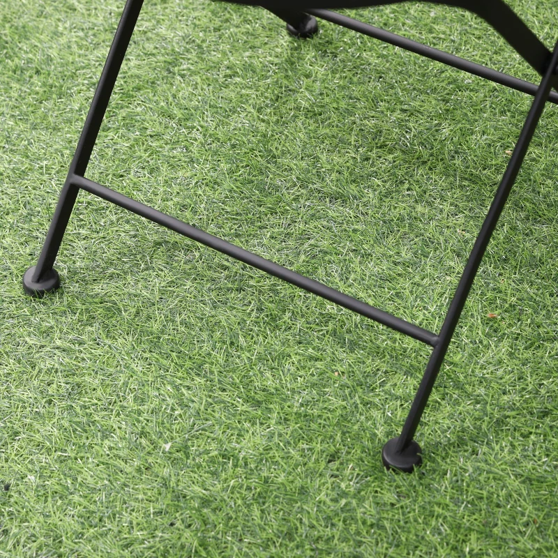 Outsunny Set da Giardino 3 Pezzi con 2 Sedie Pieghevoli e 1 Tavolino Rotondo a Mosaico