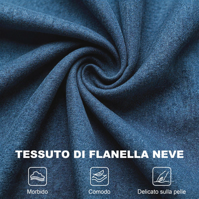HOMCOM Poltrona per Salotto in Stile Francese con Seduta Imbottita e Cuscini, in Velluto, 74x86x102 cm, Blu