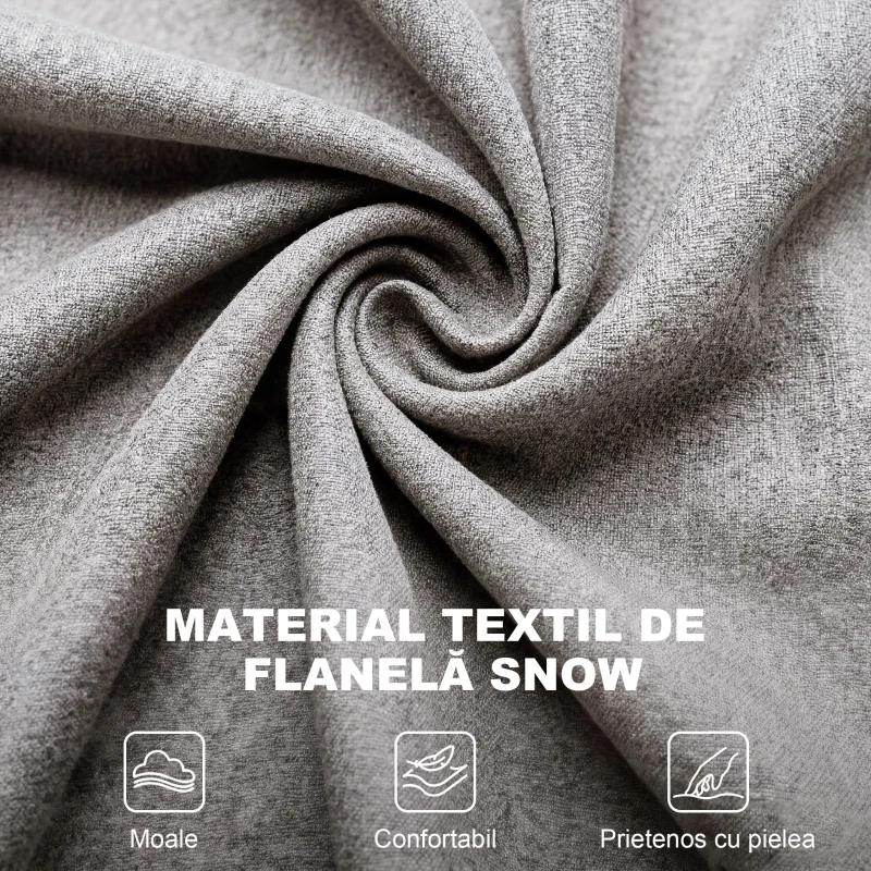 Homcom Fotoliu Chesterfield in Tesatura Detasabila cu Sezuta Ampla Gri 74 x 86 102 cm