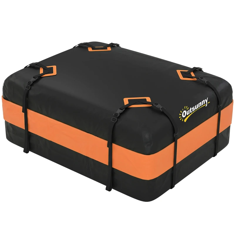 Outsunny Portaequipajes de Techo Impermeable, 425 Litros, Naranja