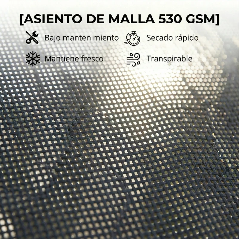 Outsunny Conjunto de 2 Tumbonas Reclinables con Ruedas Respaldo Ajustable 4 Niveles Estructura de Aluminio Tela Textilene Gris