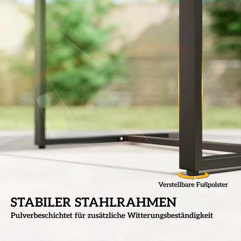 Outsunny Rattan Bistroset, 3 teiliges Gartenmöbel-Set mit 2 Gartenstühlen, Couchtisch, abnehmbar Kissen Hellgrau