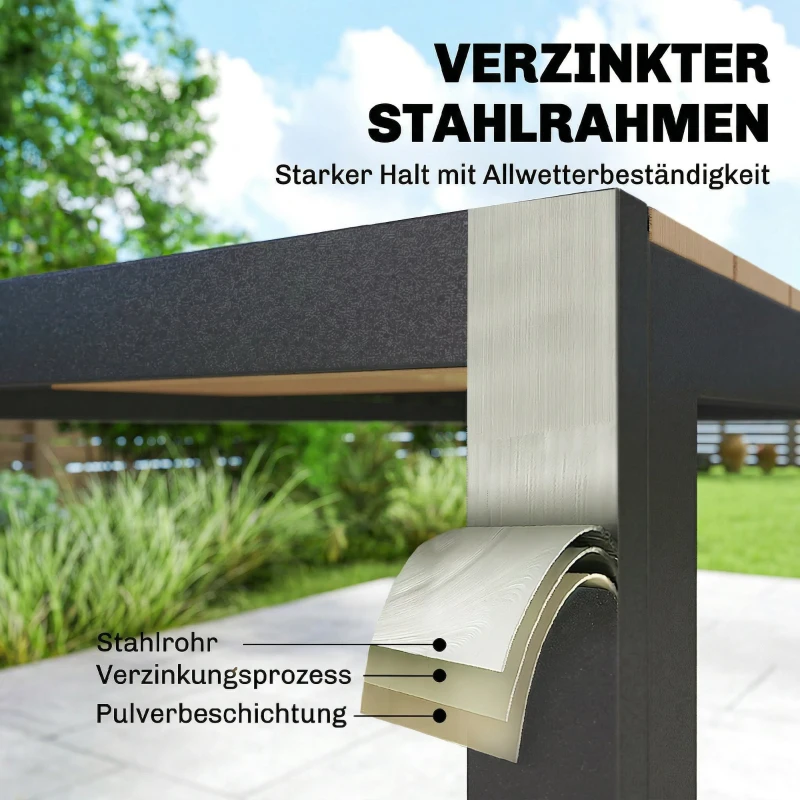 Outsunny 7 tlg. Sitzgruppe Gartenmöbel-Set, Gartengarnitur mit 1 Esstisch, 6 Stühlen, Kissen, für Terrasse, Naturholz