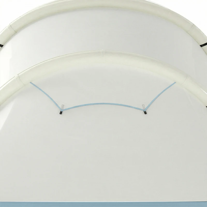 Outsunny Tenda de Campismo Insuflável 2-3 Pessoas com Bomba Quarto e Área de Estar Impermeável 3000 mm Montagem Rápida Azul Claro