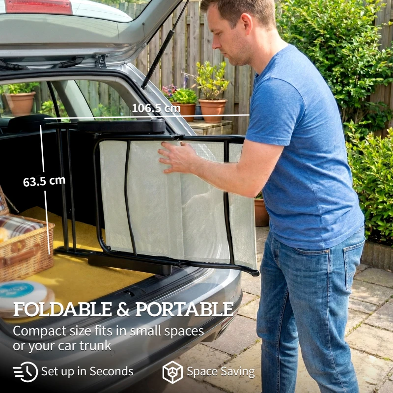 Outsunny Reclining Garden Chairs Set of 2, 5-Position Folding Sun Loungers with High Back, Retractable Footrest, Light Grey