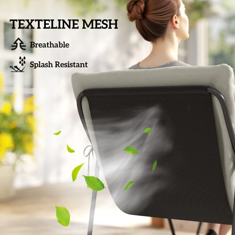 Outsunny 4 Seater Garden Furniture Set, Conversation Set with Loveseat Sofa, Chairs, Glass Coffee Table, Thick Cushions, Steel Outdoor Sofa for Balcony, Poolside, Conservatory, Light Grey