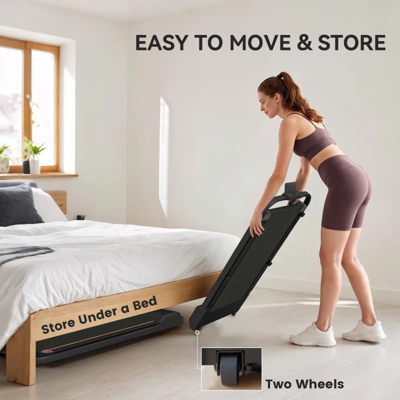 SPORTNOW 2.5HP Walking Pad, 1-6km/h Folding Treadmill with Remote Control and LED Display for Home Gym Office, Orange