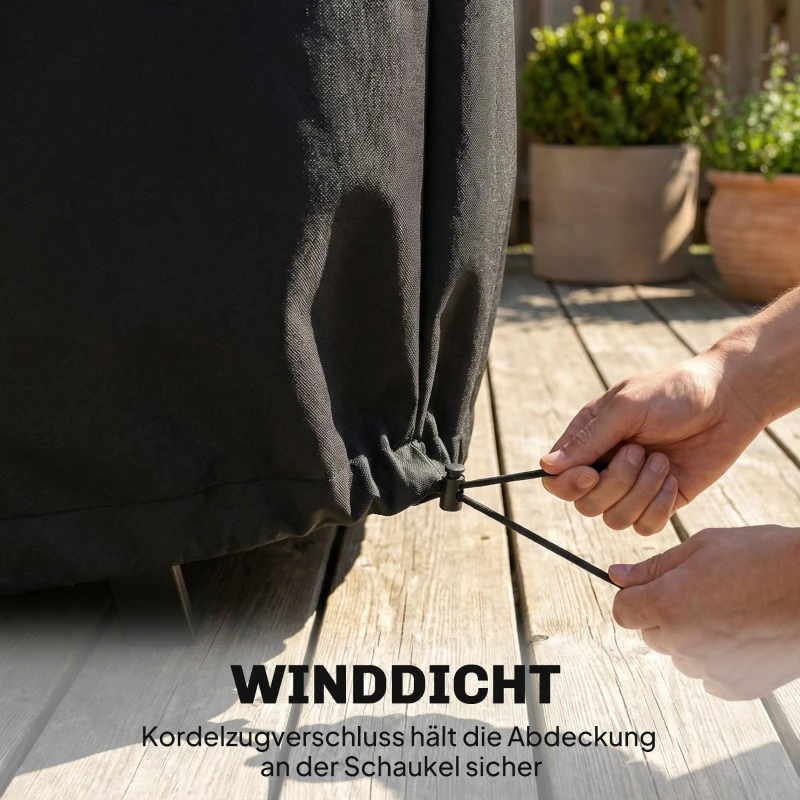 Outsunny 2-Sitzer Gartenschaukel-Abdeckung, wasserdichte Schutzhülle, winddicht und UV-beständig, 420D Oxford-Stoff