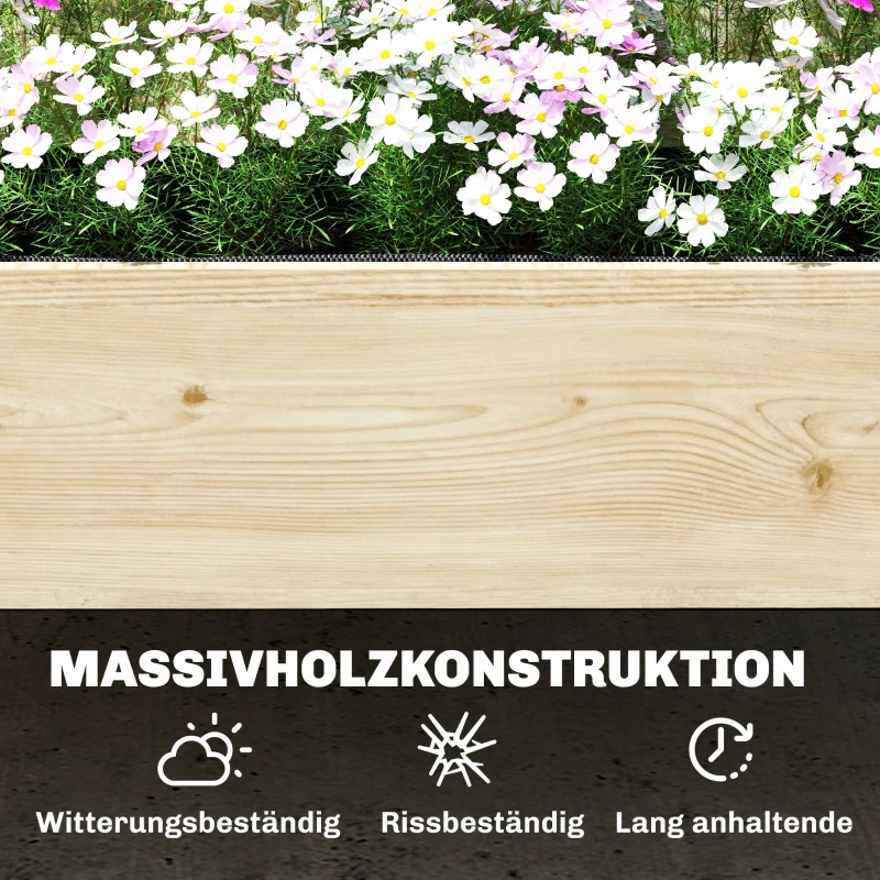 Outsunny Hochbeet mit Rankgitter 2-stufig erhöhter Blumenkasten mit 2 Pflanzkästen, Holz 108 x 62 x 120 cm