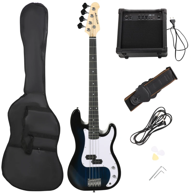 SPORTNOW 4 String Full Size Electric Bass Guitar for Beginners