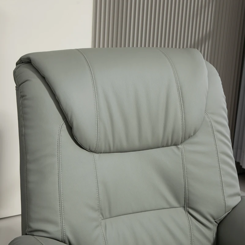 HOMCOM Relaxsessel mit Aufstehhilfe, Massage, Heizung, Kunstleder, 93x95x106 cm, Hellgrau