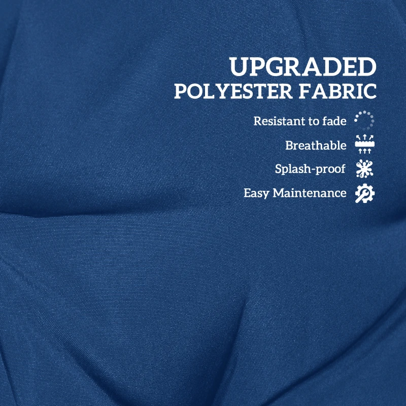 Outsunny Outdoor Seat Cushions Back Cushion with 2 Pillows, Water Repellent Seat Pads for 3-Seater Chair, Dark Blue