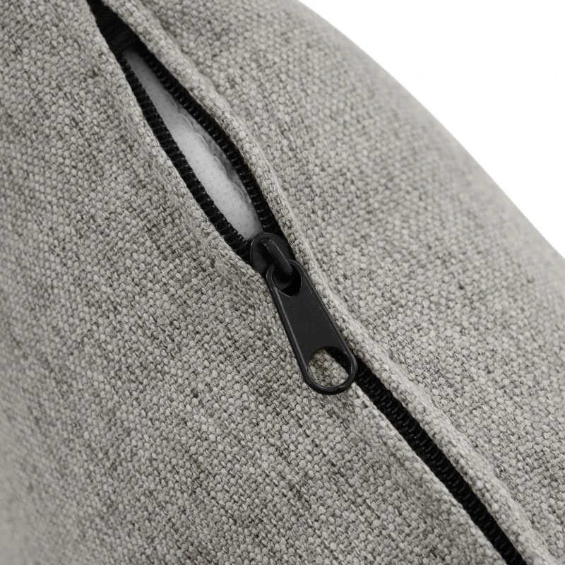 Divano angolare a forma di L con chaise longue, rivestimento in cotone-lino, cuscini inclusi, 166x118x77 cm, Grigio