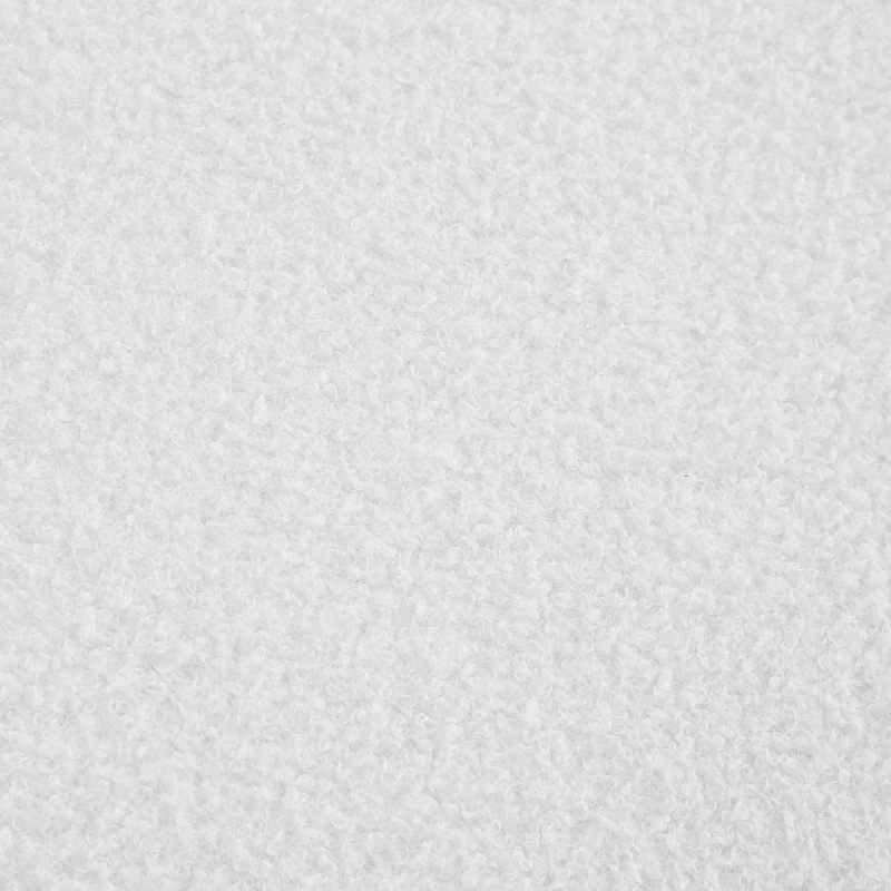 Divano letto 2 posti con superficie effetto lana d'agnello e piedi dorati, 175x79x82 cm, Bianco