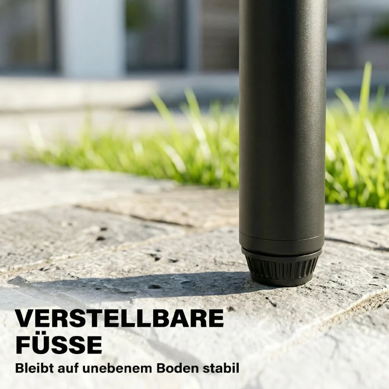 Outsunny Gartenstuhl 2er Set wetterfest Gartenstühle aus Stahl und Holz Stapelstuhl mit Rückenlehne bis 160kg belastbar Naturholz